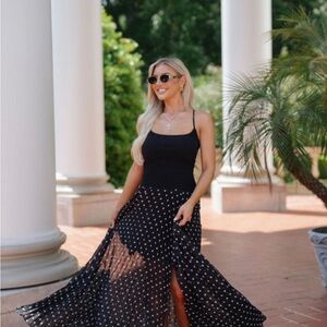 Elegant Black Polka Dot Dress